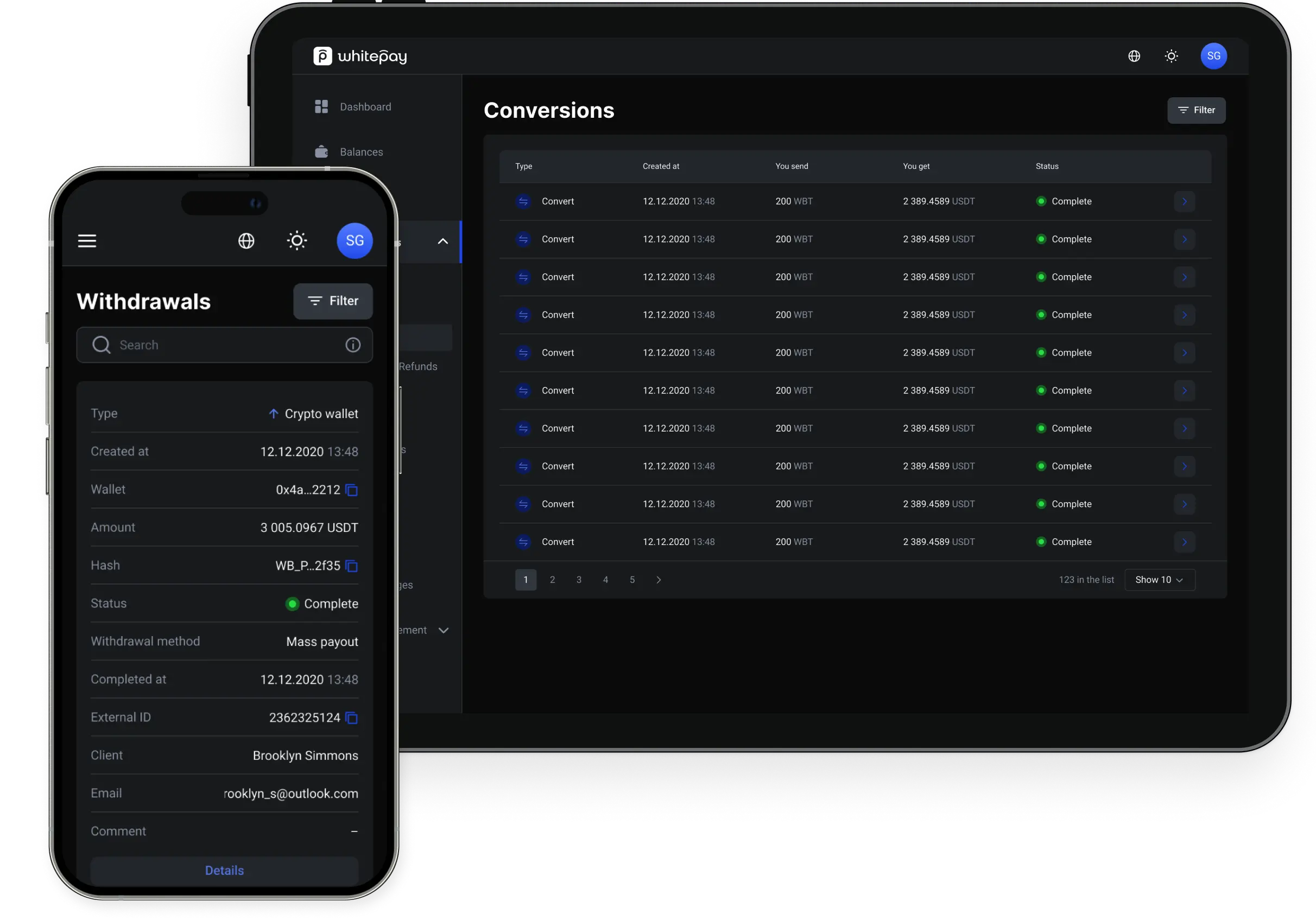 Conversion & Withdrawal – Instantly Convert and Withdraw Cryptocurrency —  Whitepay